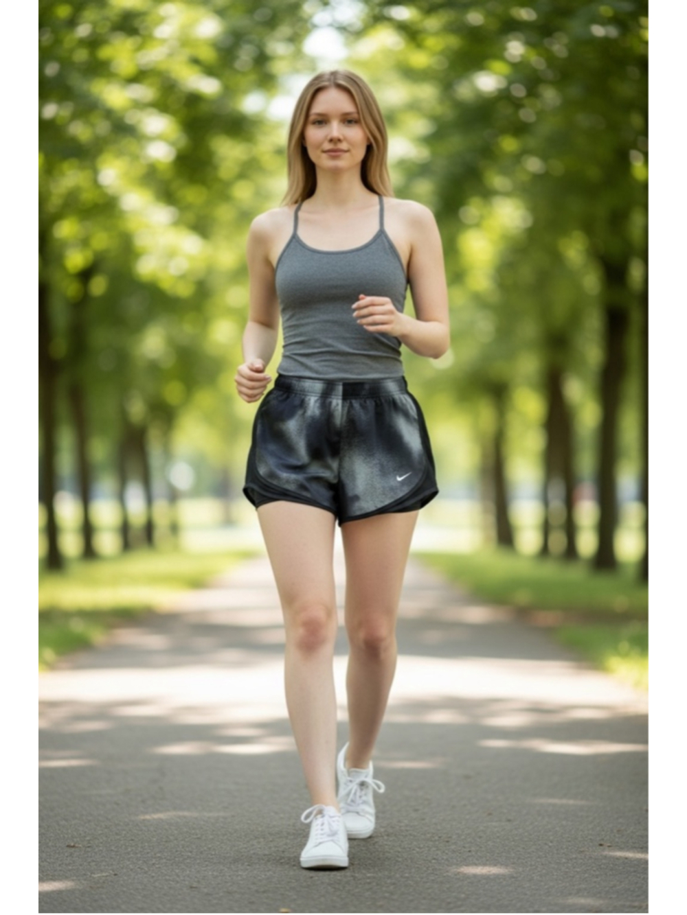 Women's Nike Black & White tempo running Athletic Shorts M